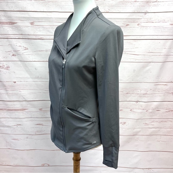 Zuda Asymmetrical Zip Activewear Moto Jacket - Picture 5 of 10